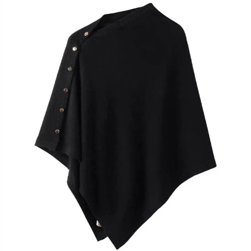 Cashmere Cape with Buttons