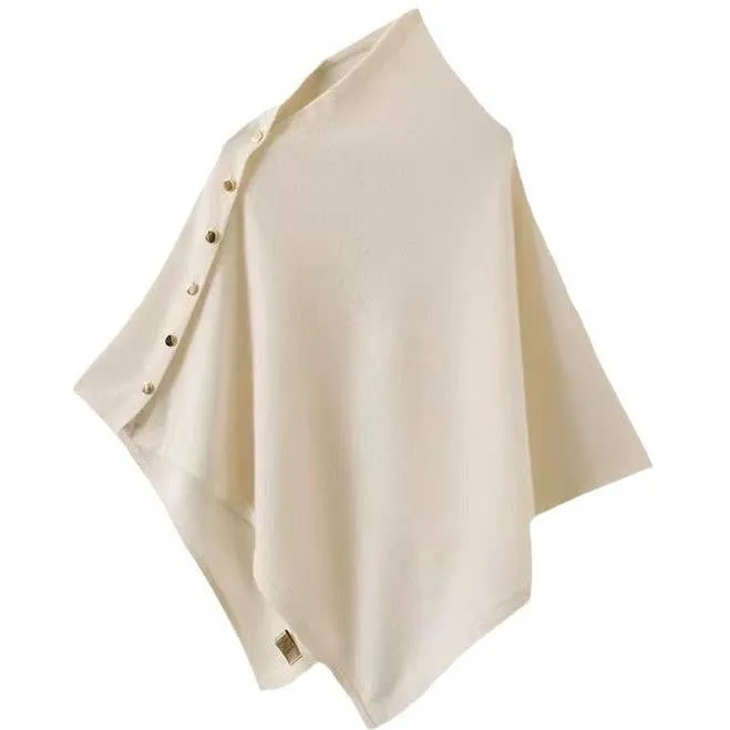 Cashmere Cape with Buttons