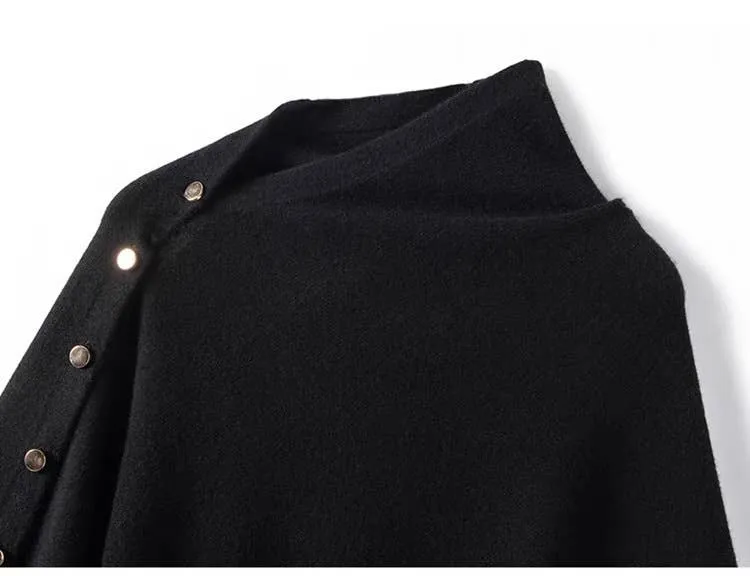 Cashmere Cape with Buttons