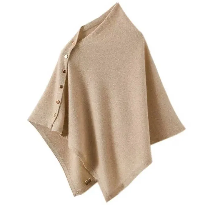 Cashmere Cape with Buttons