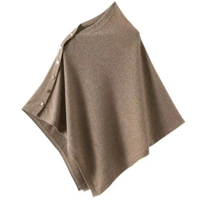 Cashmere Cape with Buttons