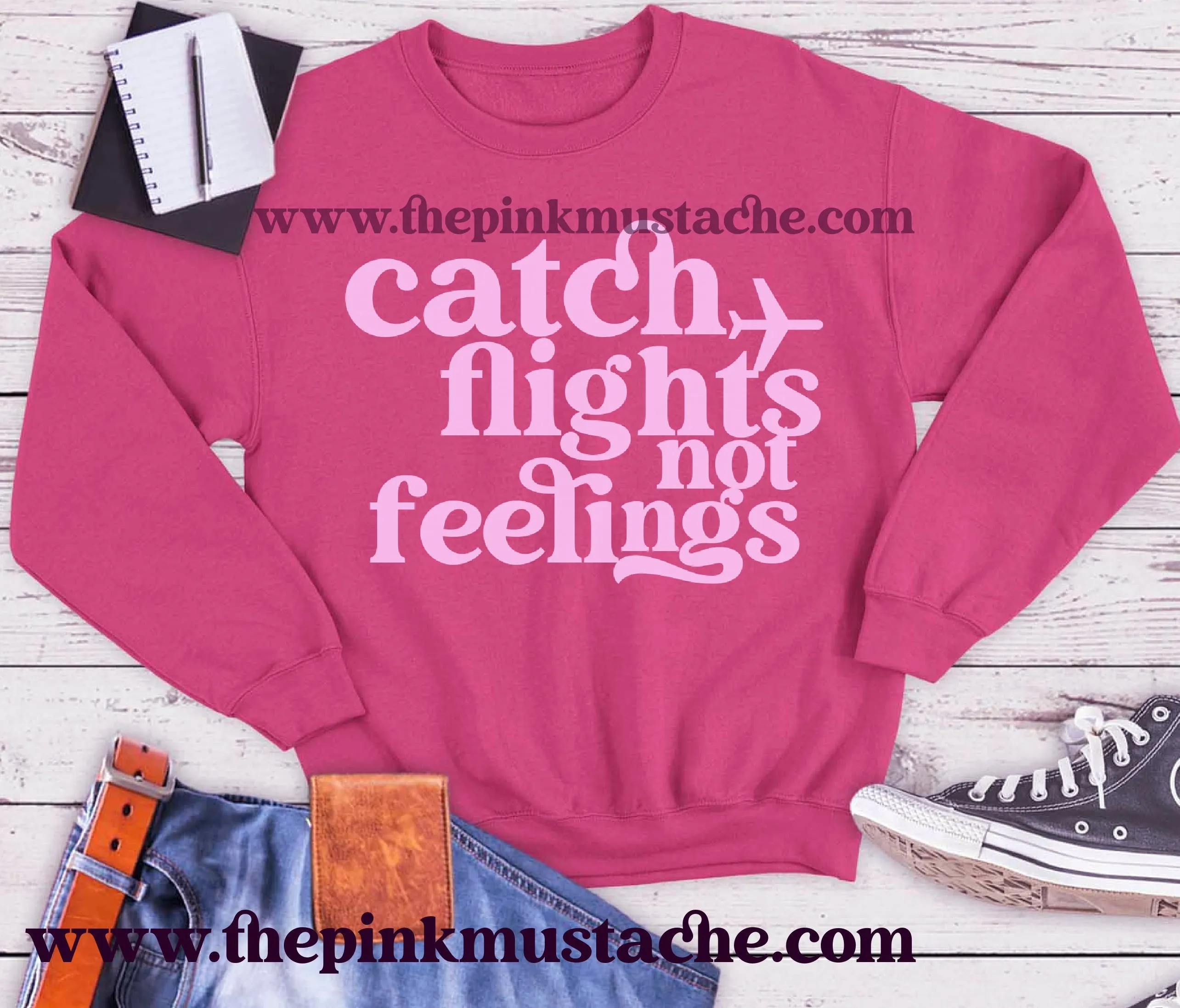 Catch Flights Not Feelings Bright Vacay Sweatshirt / Vacay Vibes Sweater/ Youth and Adult Sizing Available