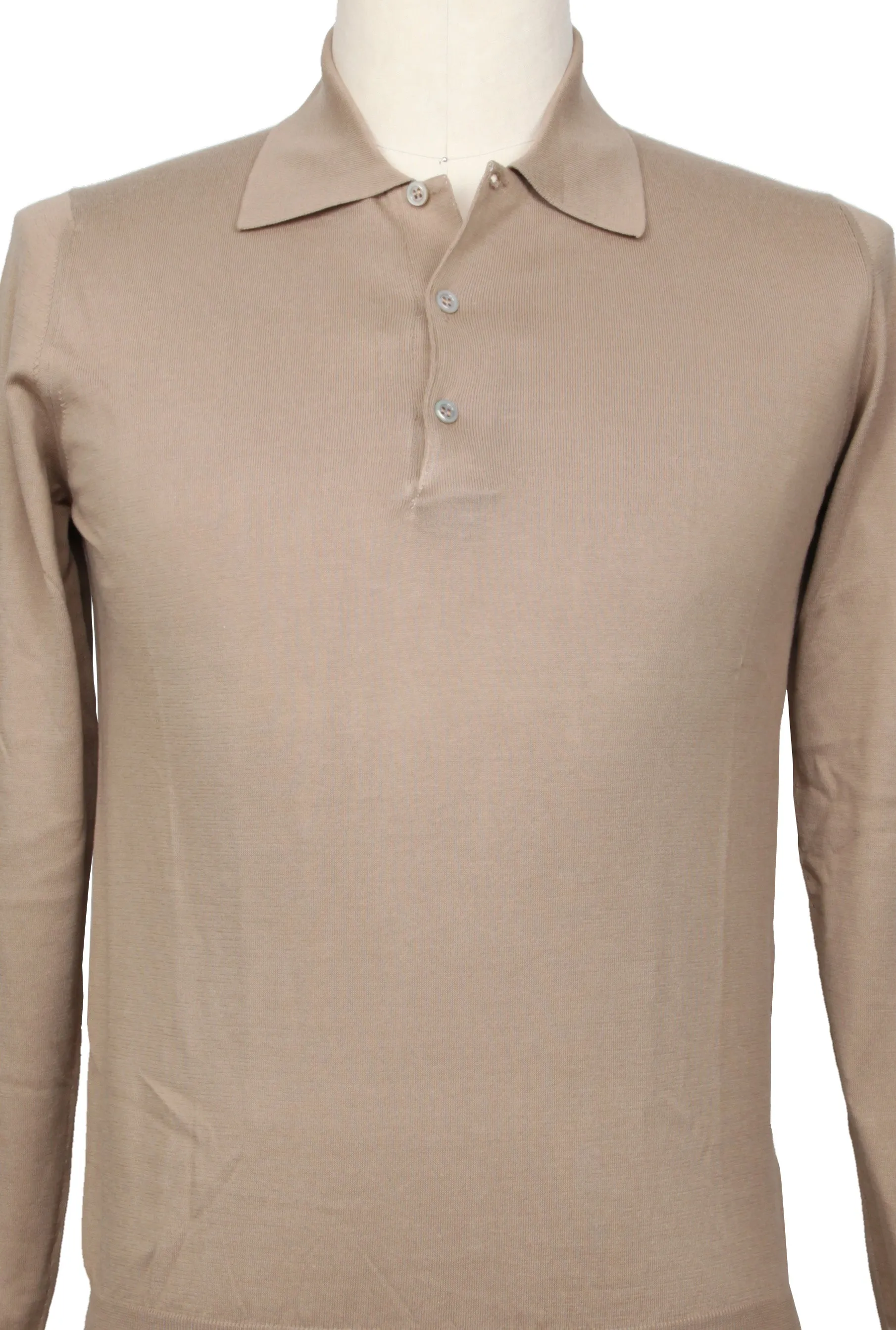 Cesare Attolini Light Brown 1/4 Button Polo Sweater