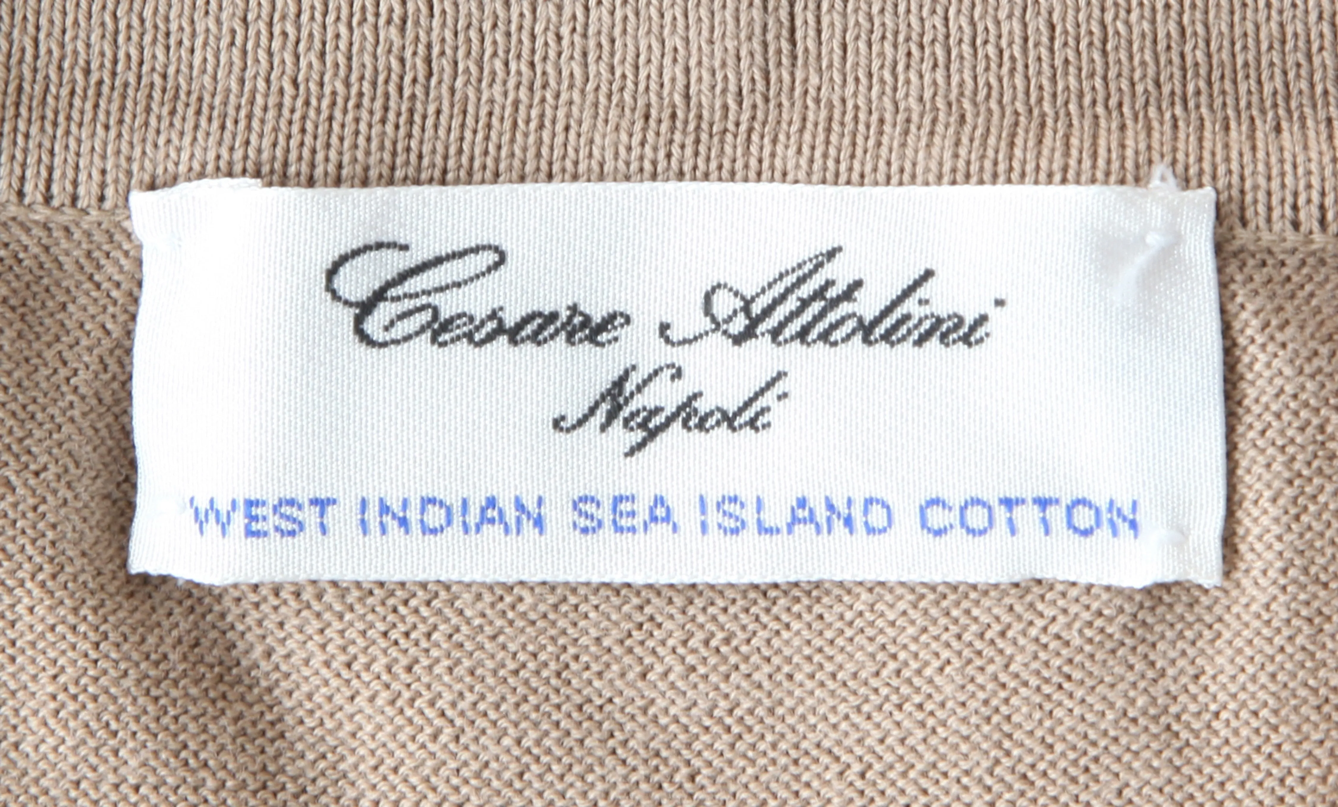 Cesare Attolini Light Brown 1/4 Button Polo Sweater
