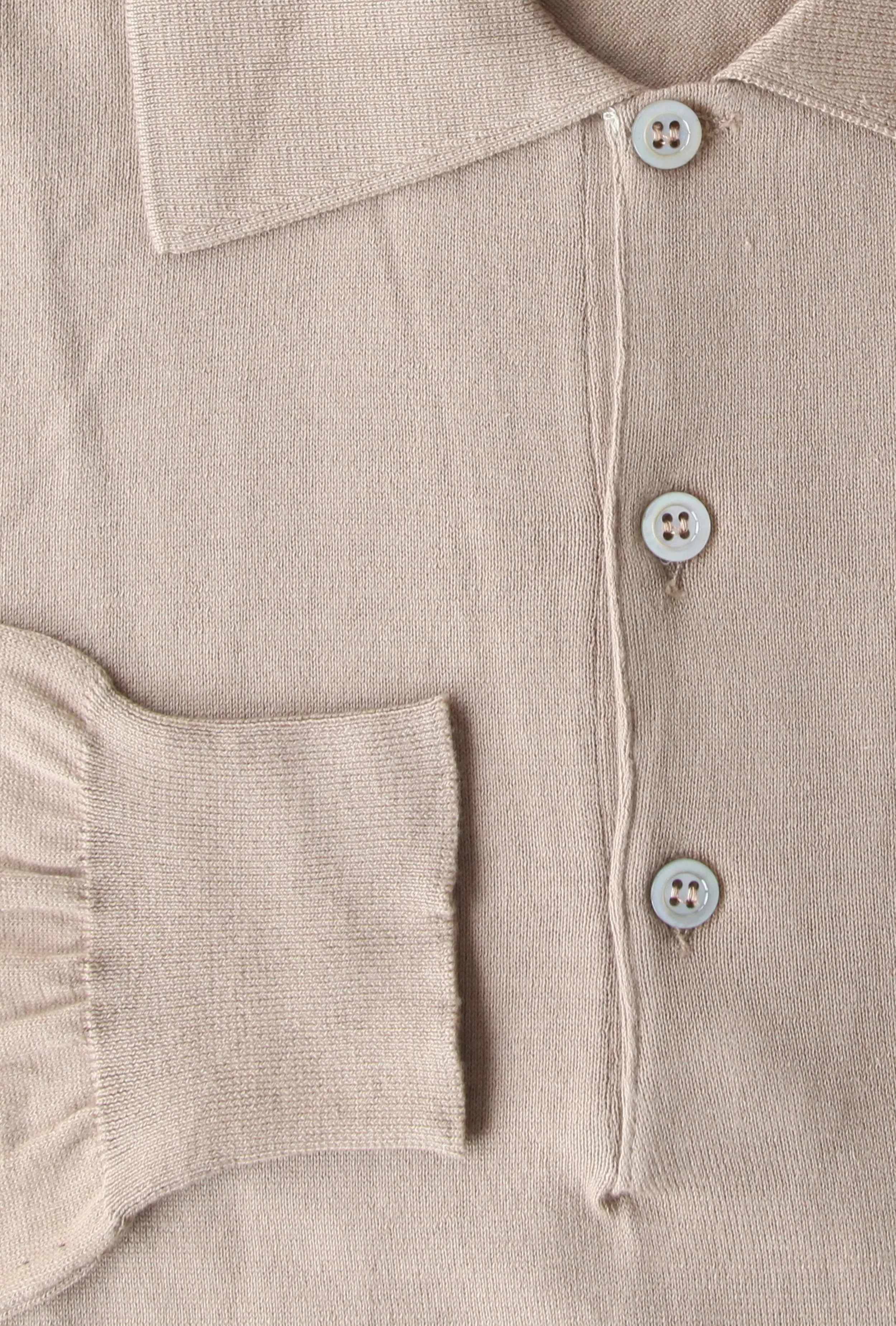 Cesare Attolini Light Brown 1/4 Button Polo Sweater