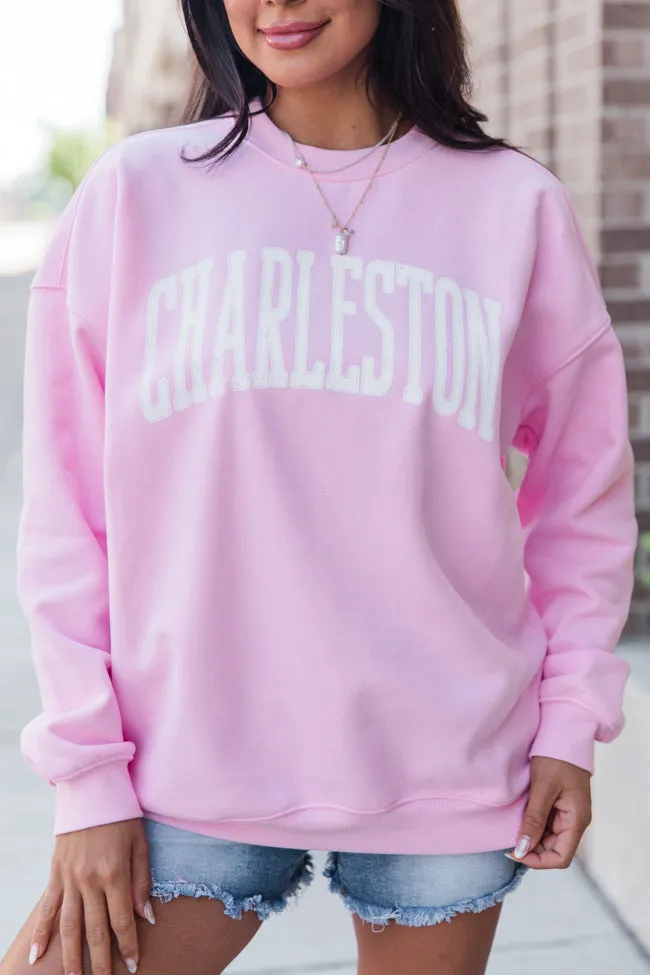 Charleston Block Light Pink Graphic Sweatshirt