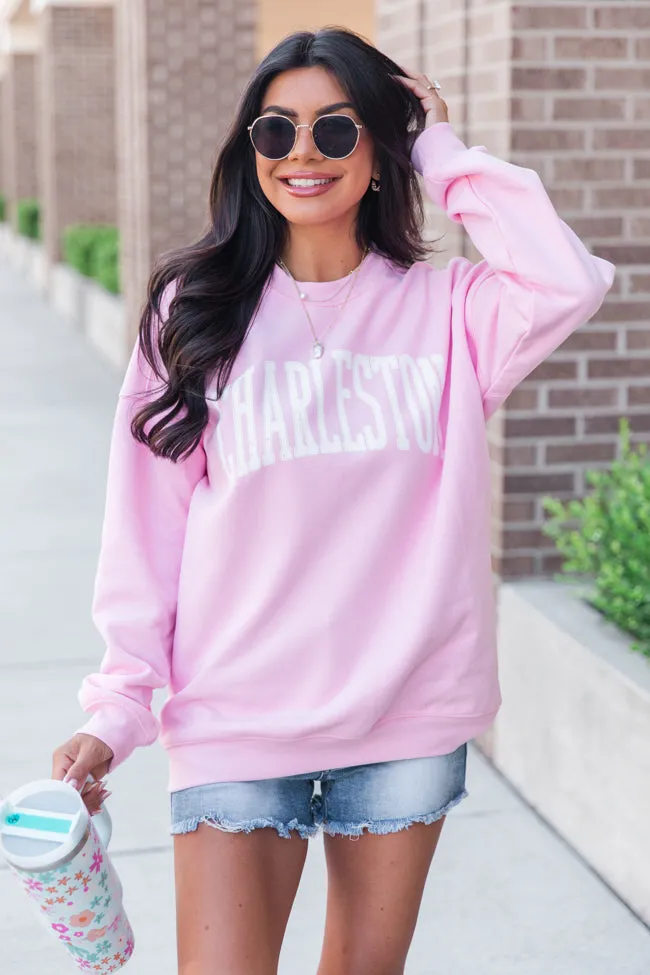 Charleston Block Light Pink Graphic Sweatshirt