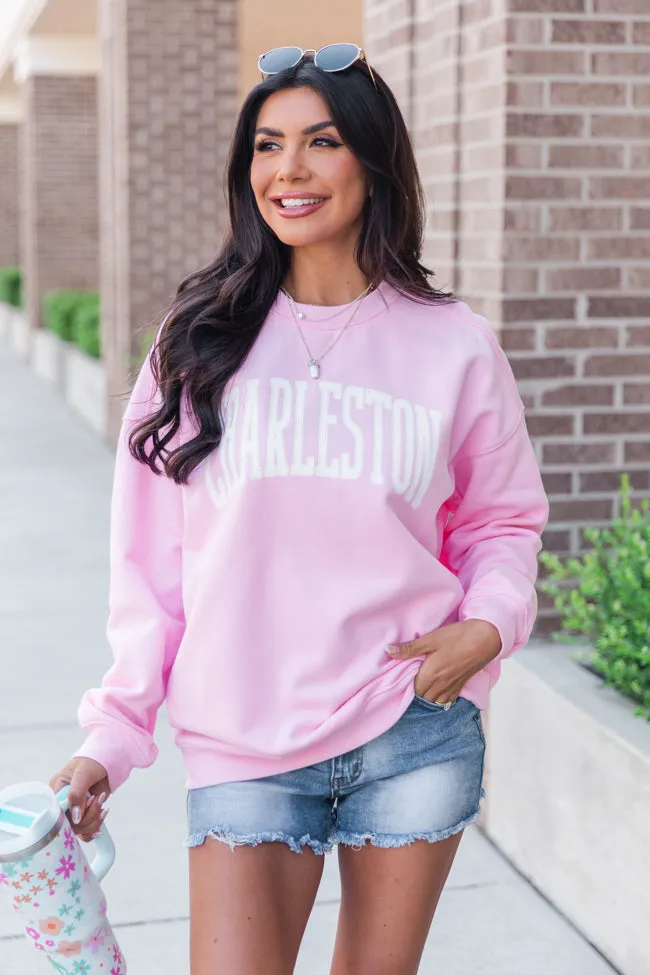 Charleston Block Light Pink Graphic Sweatshirt
