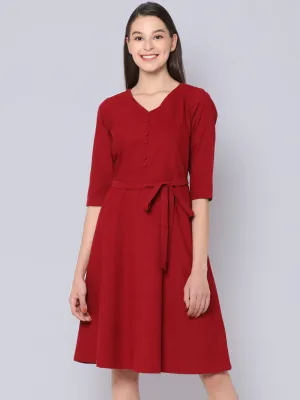 Cherry "Pure Cotton" Fabric Button Dress