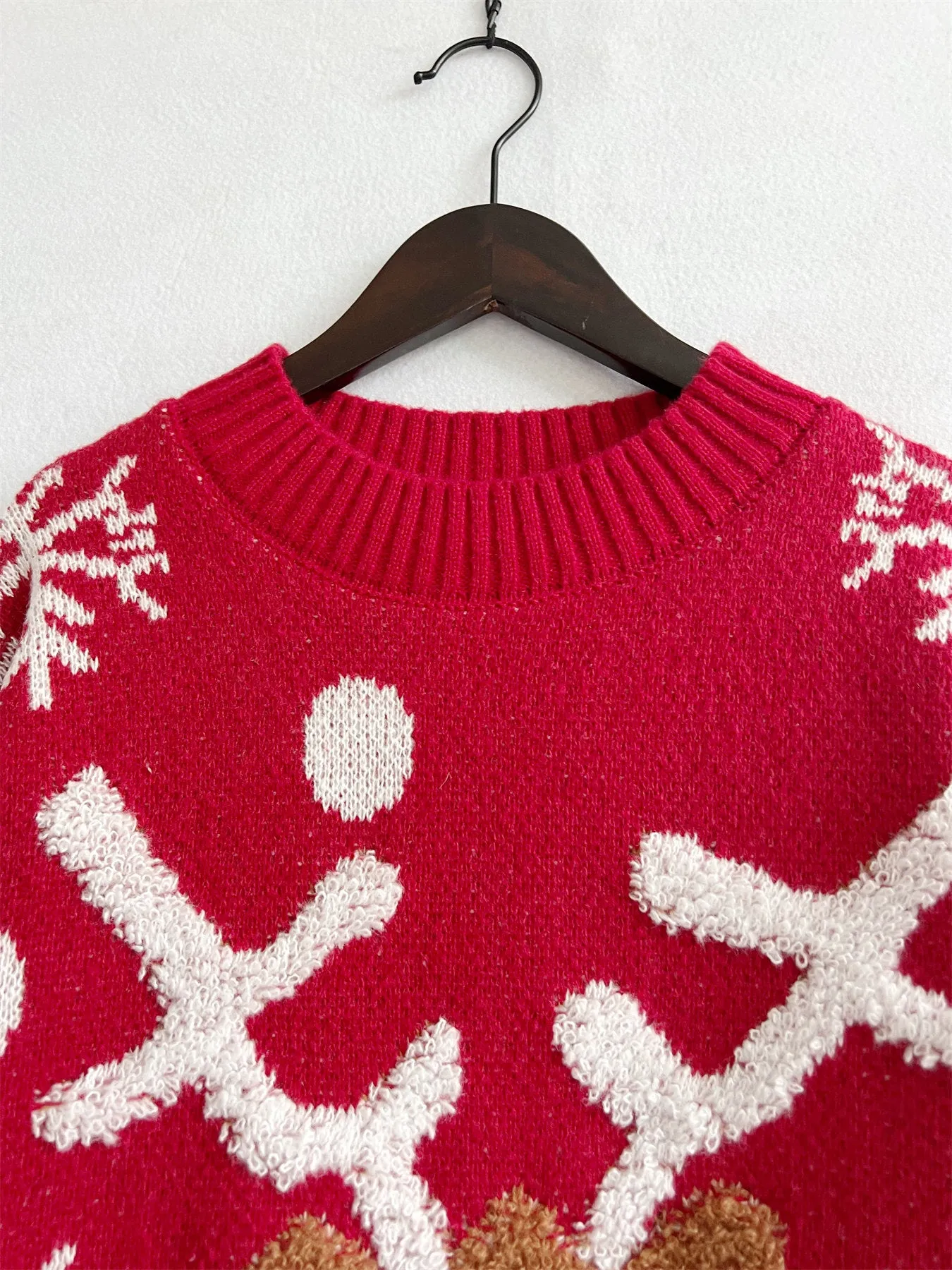 Christmas Crewneck Casual Stretchy Knitted Sweater