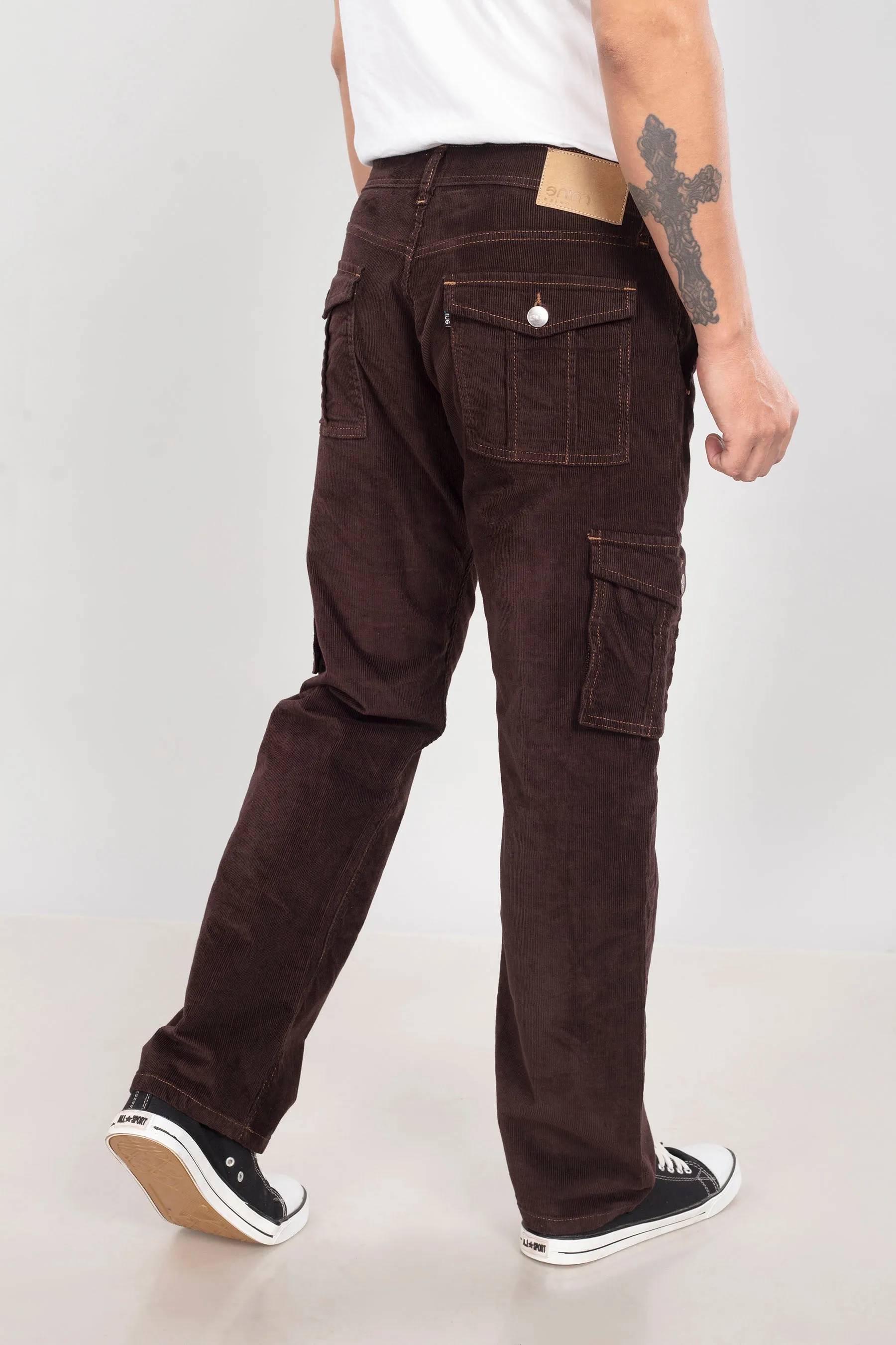 Coffee Brown Classic Cargo Corduroy