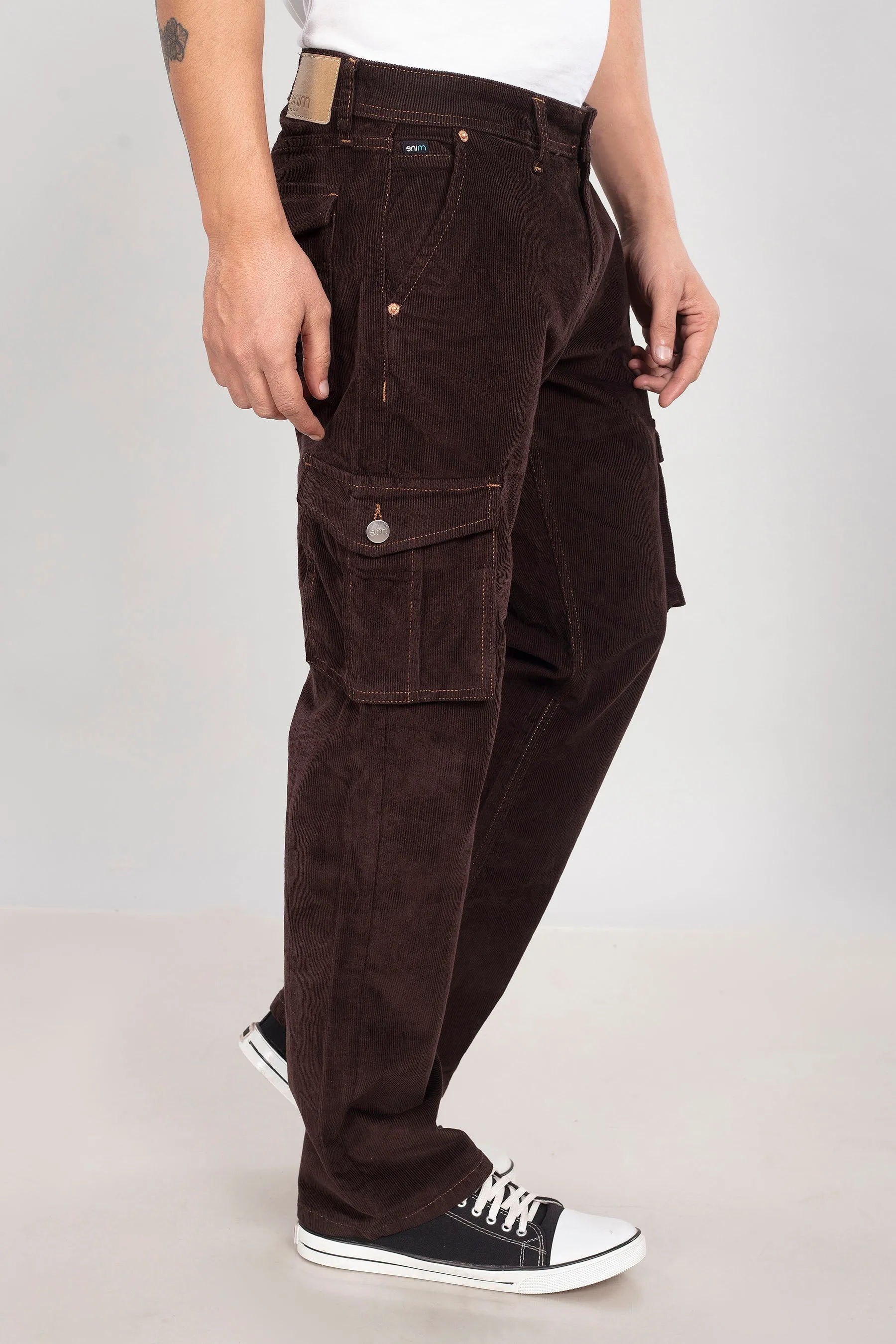 Coffee Brown Classic Cargo Corduroy