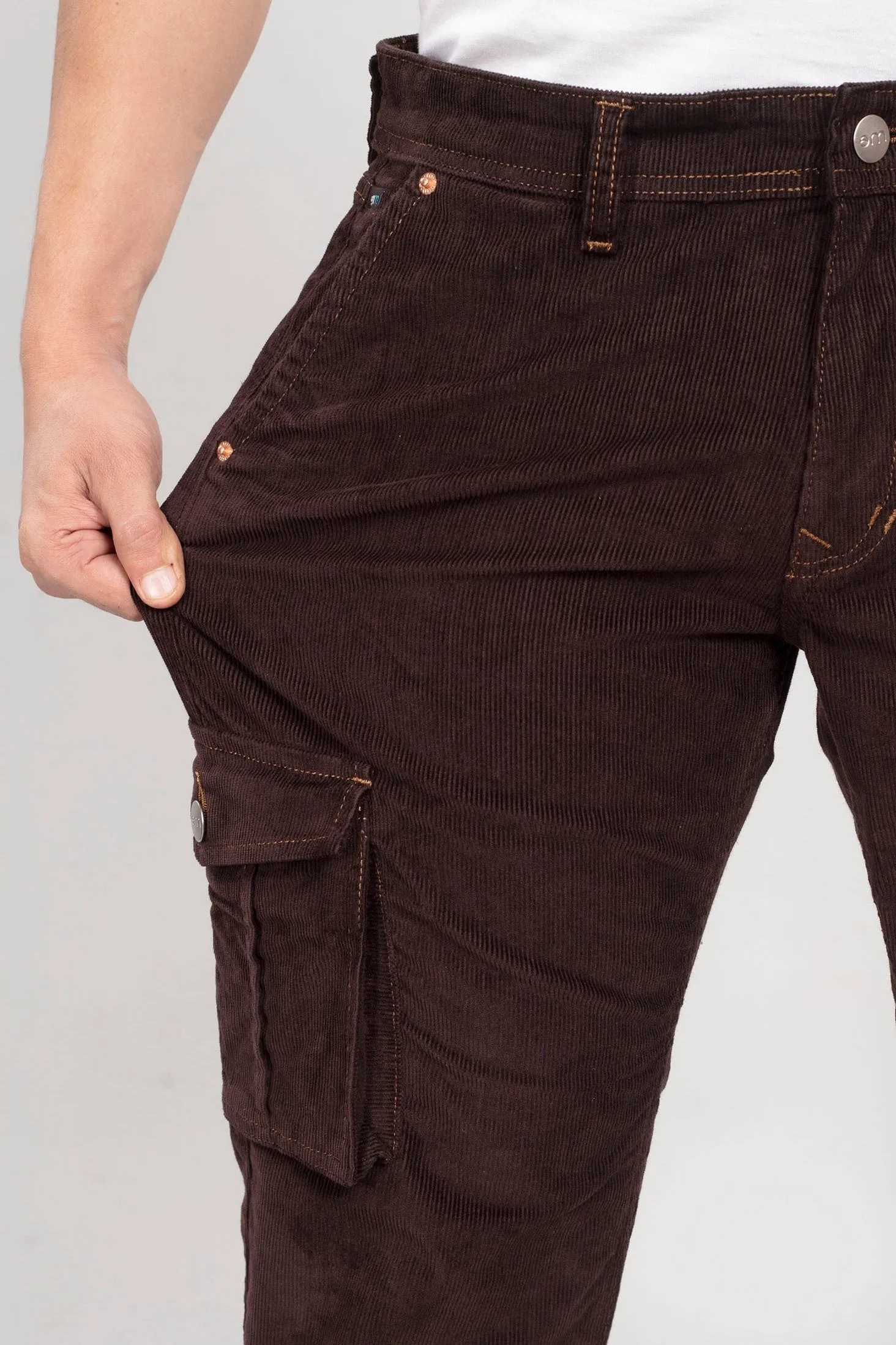 Coffee Brown Classic Cargo Corduroy
