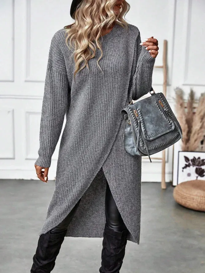 Comfortable Solid Knitted Women's Sweater