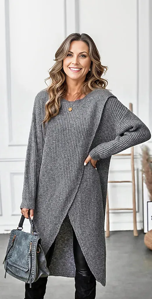 Comfortable Solid Knitted Women's Sweater