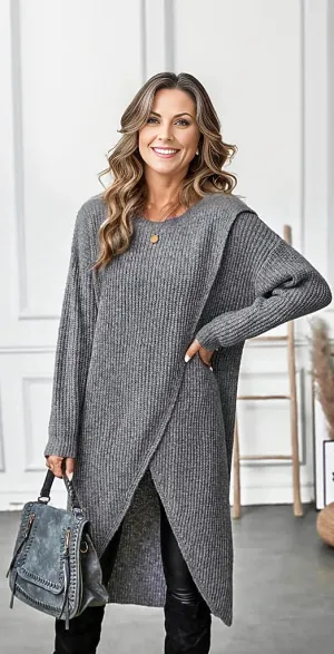 Comfortable Solid Knitted Women's Sweater