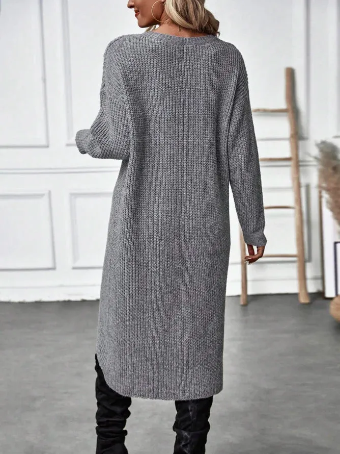 Comfortable Solid Knitted Women's Sweater