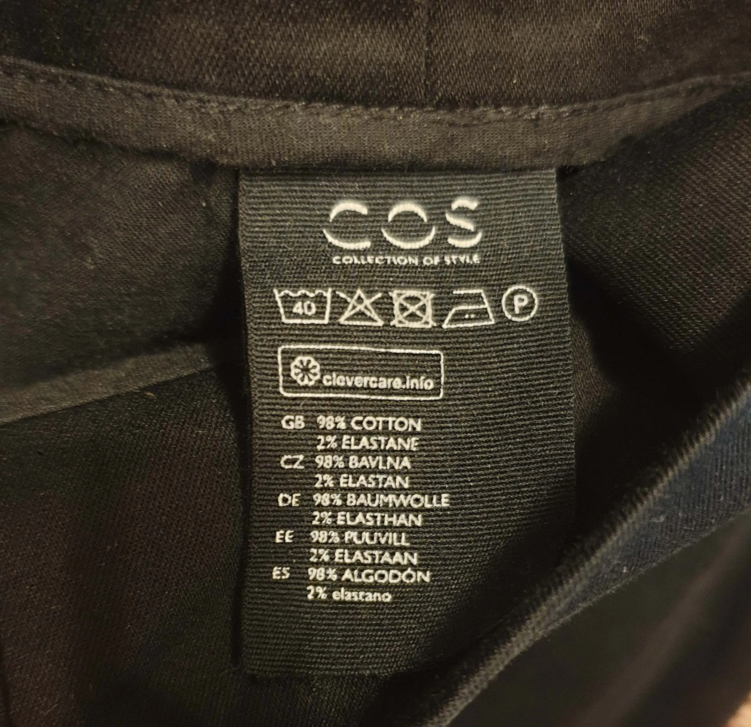 Cos black straight leg pants size 34 (best fits size AU 8)