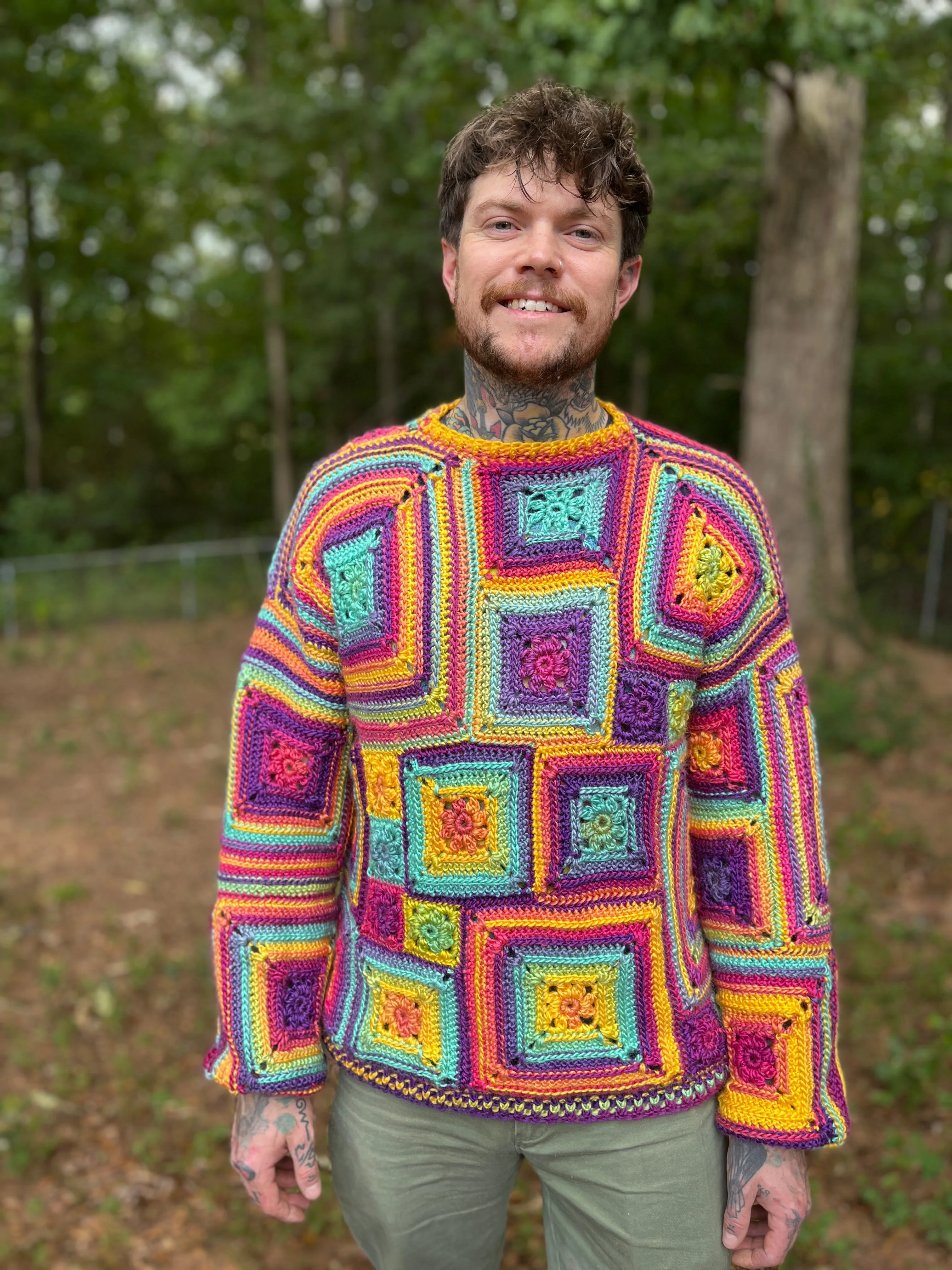 Crazy Daisy Sweater Crochet Pattern