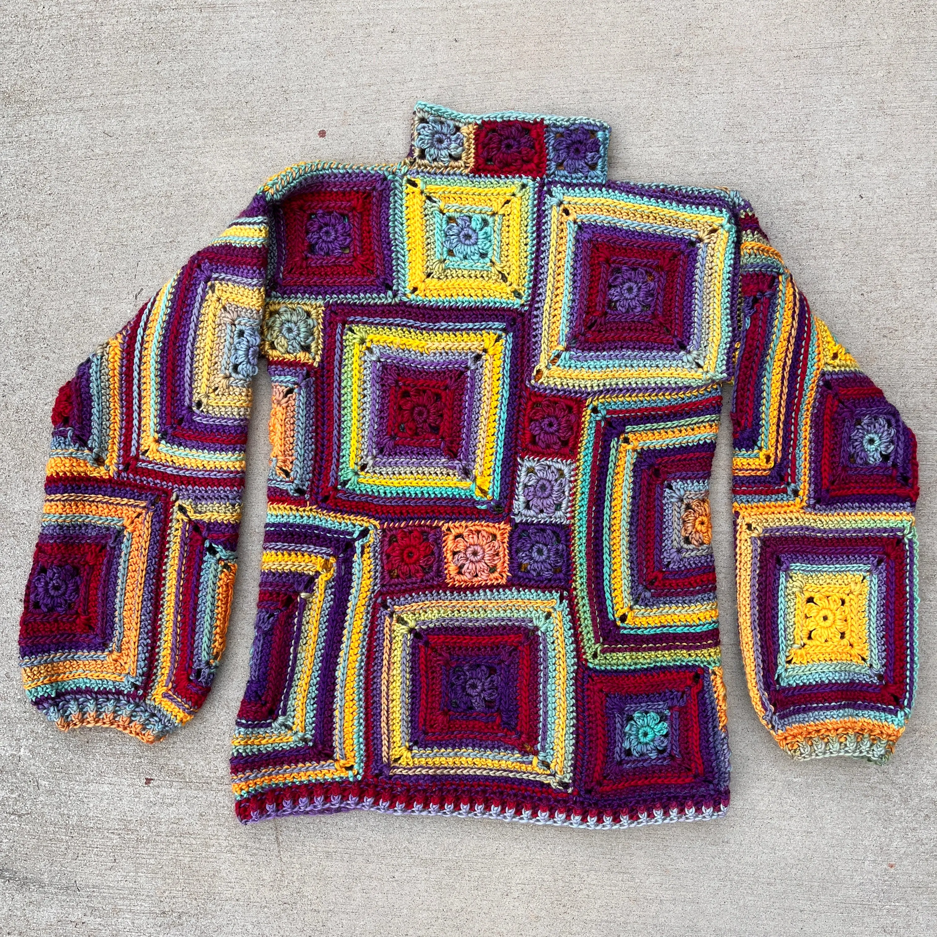 Crazy Daisy Sweater Crochet Pattern