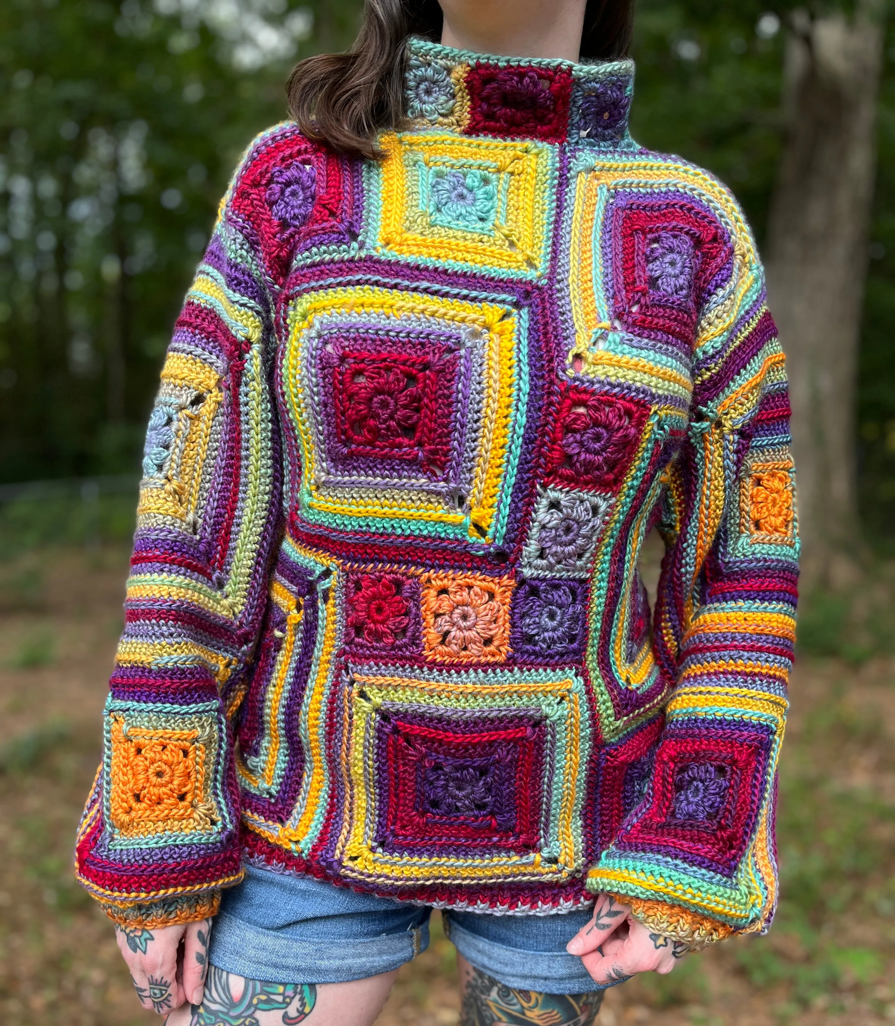 Crazy Daisy Sweater Crochet Pattern
