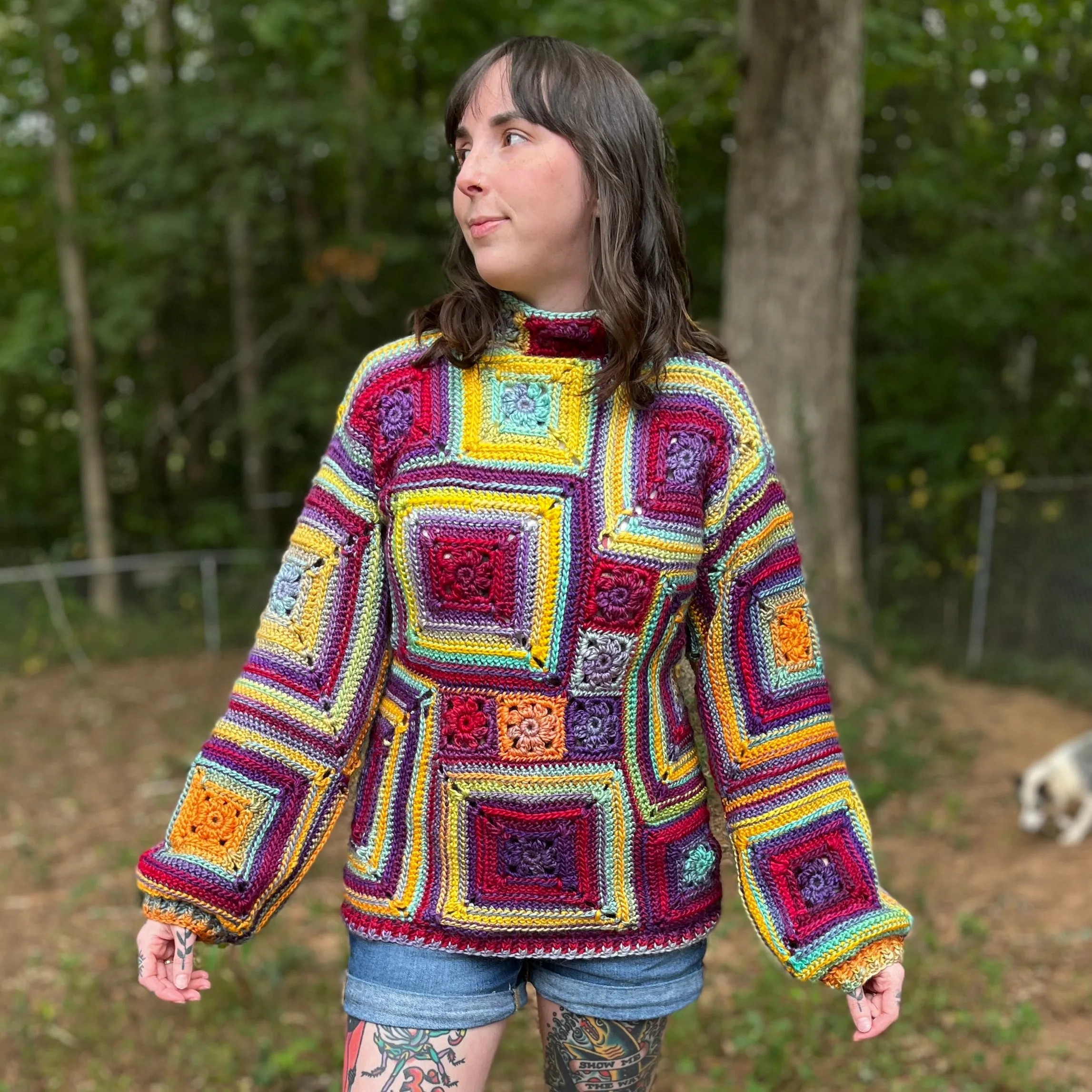 Crazy Daisy Sweater Crochet Pattern