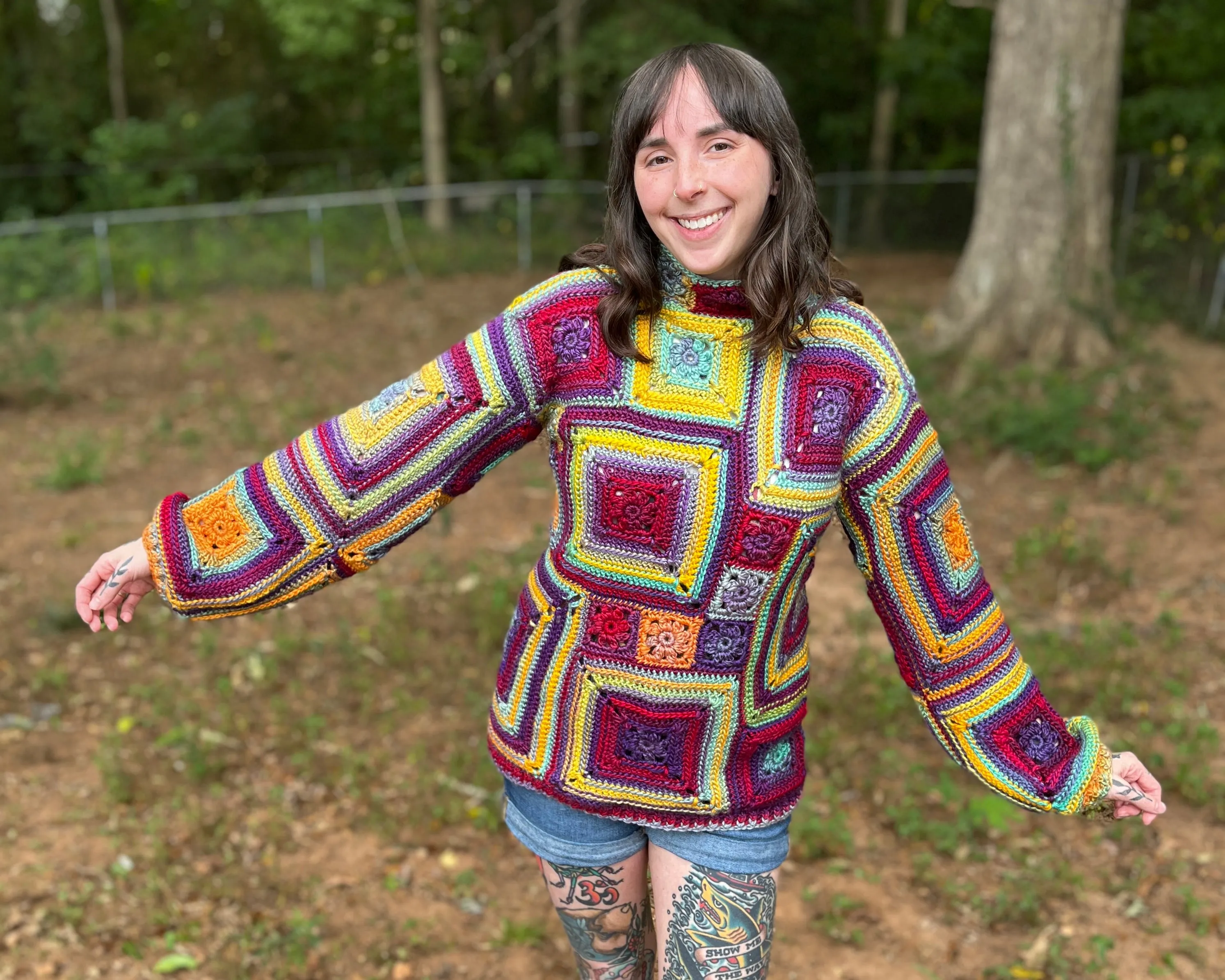 Crazy Daisy Sweater Crochet Pattern