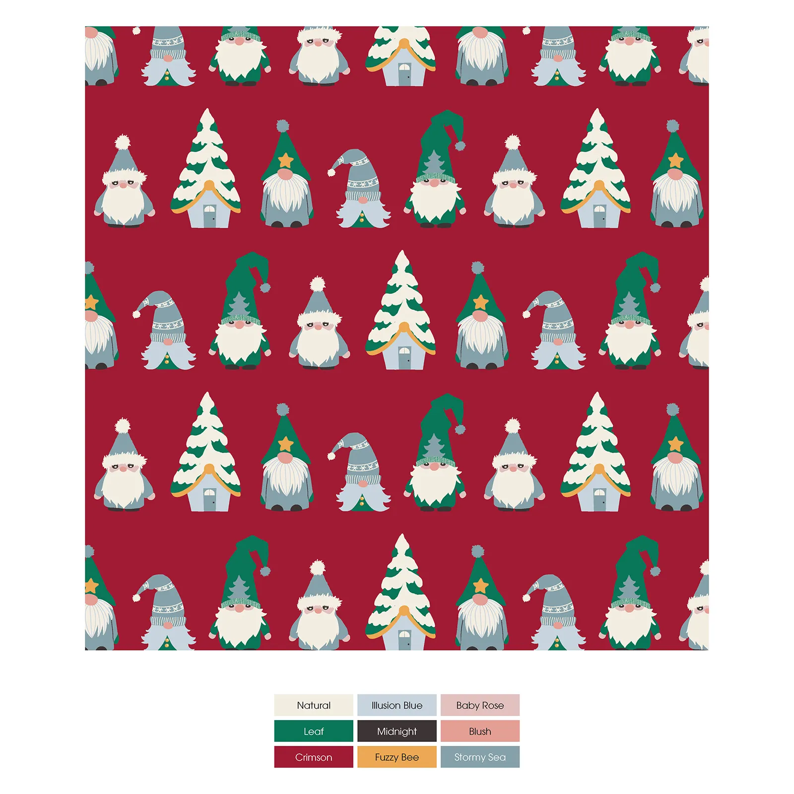 Crimson Gnomes Long Sleeve Pajama Set Kickee Pants  - Holiday
