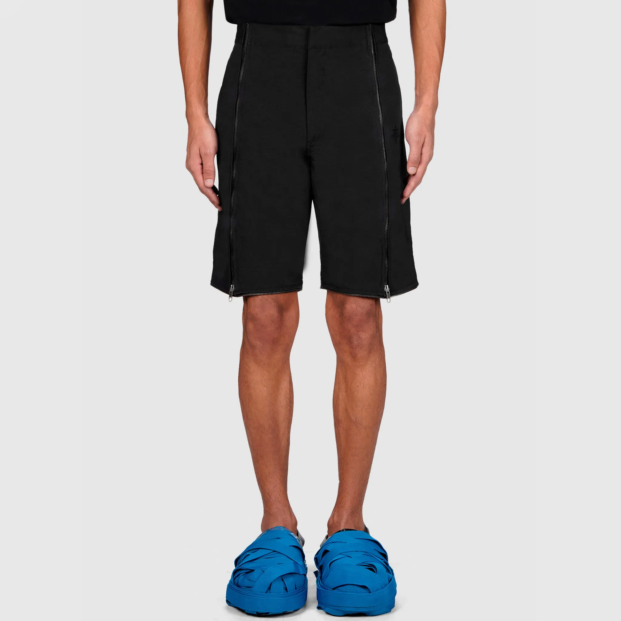 Crushed Nylon Detachable Zip Pants (Black)
