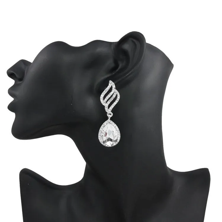 Crystal Drop Austrian Stones Crystal Blue Earrings