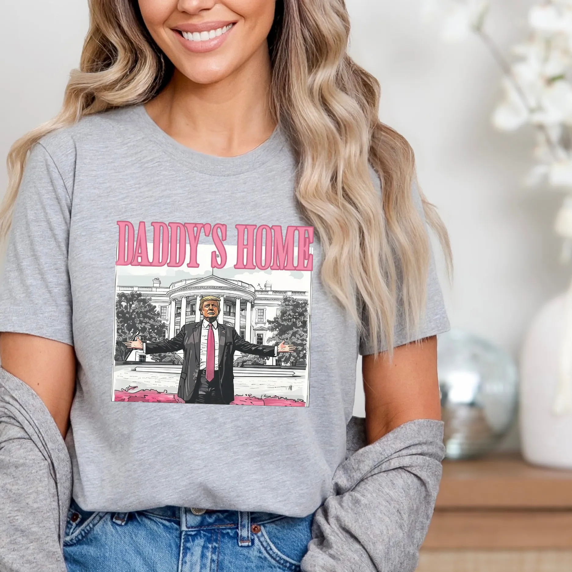 Daddy’s Home Sweatshirt or T-Shirt | Bold Graphic Political Shirt | Funny Patriotic Top