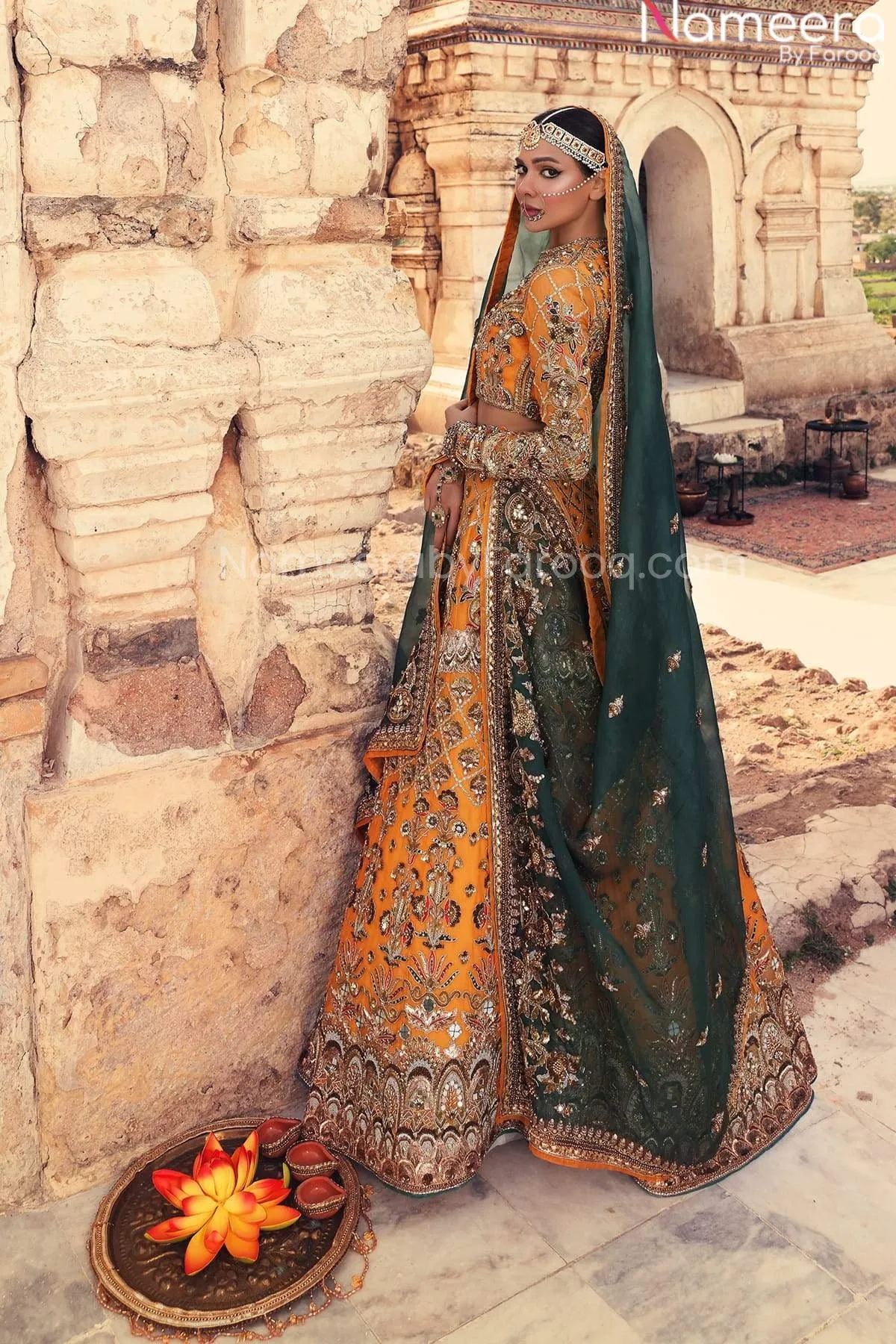 Designer Yellow Lehenga Skirt for Bride's Mehndi #BN861