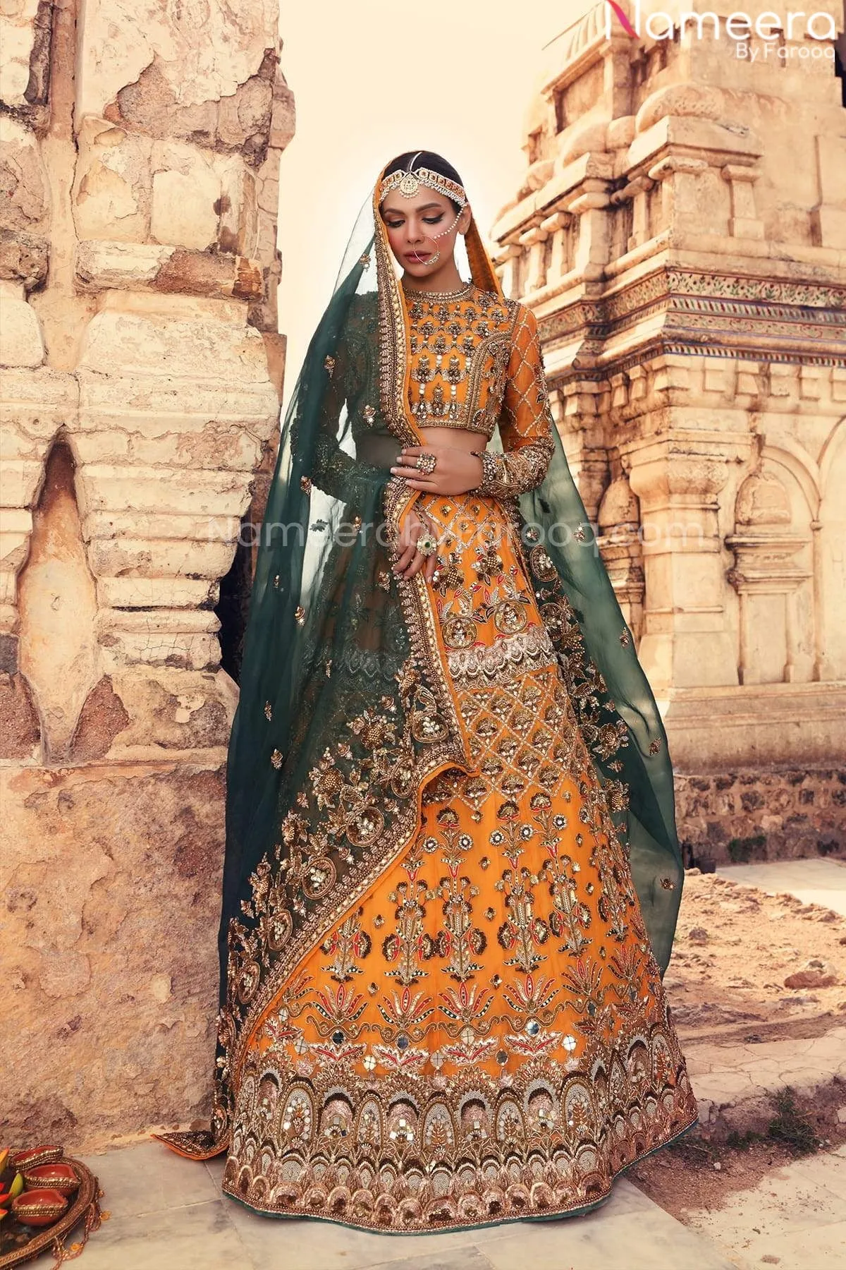 Designer Yellow Lehenga Skirt for Bride's Mehndi #BN861