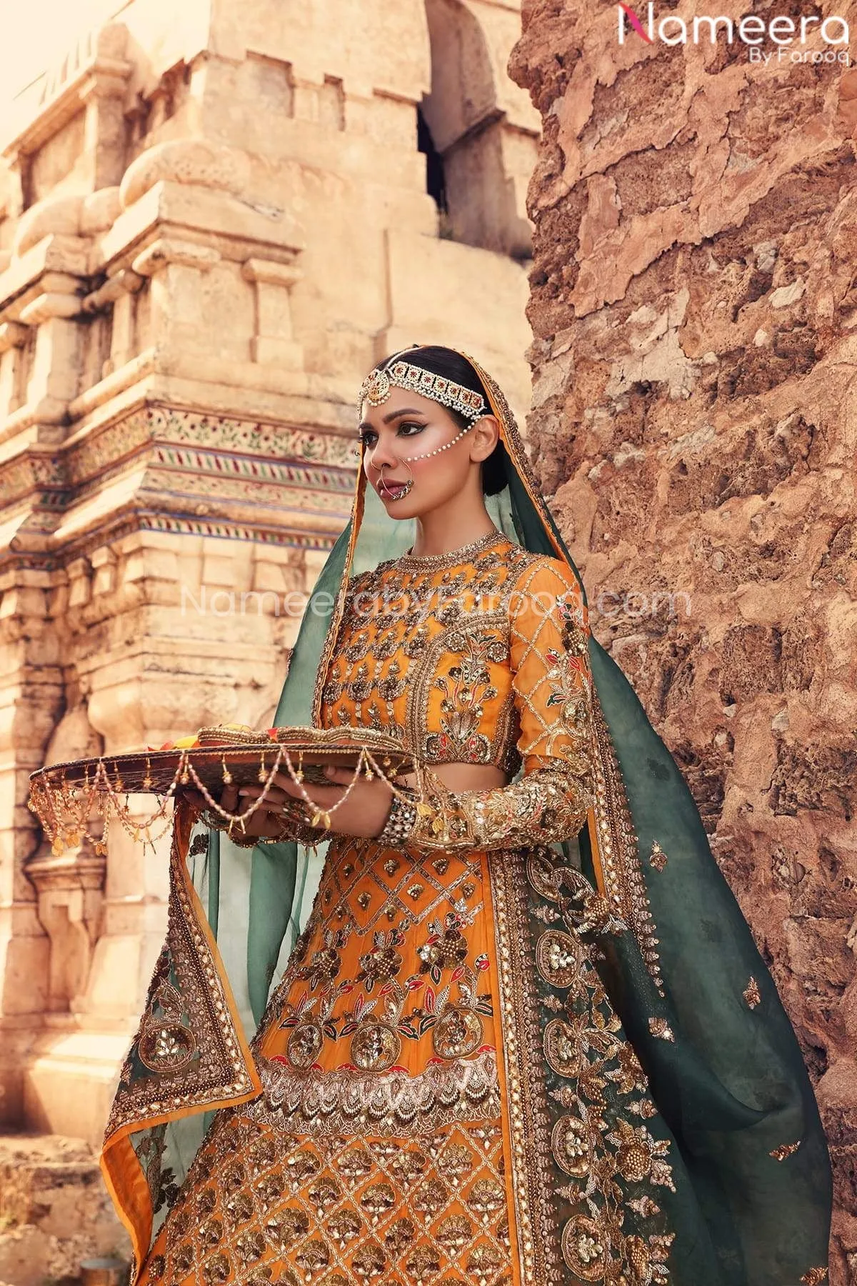 Designer Yellow Lehenga Skirt for Bride's Mehndi #BN861