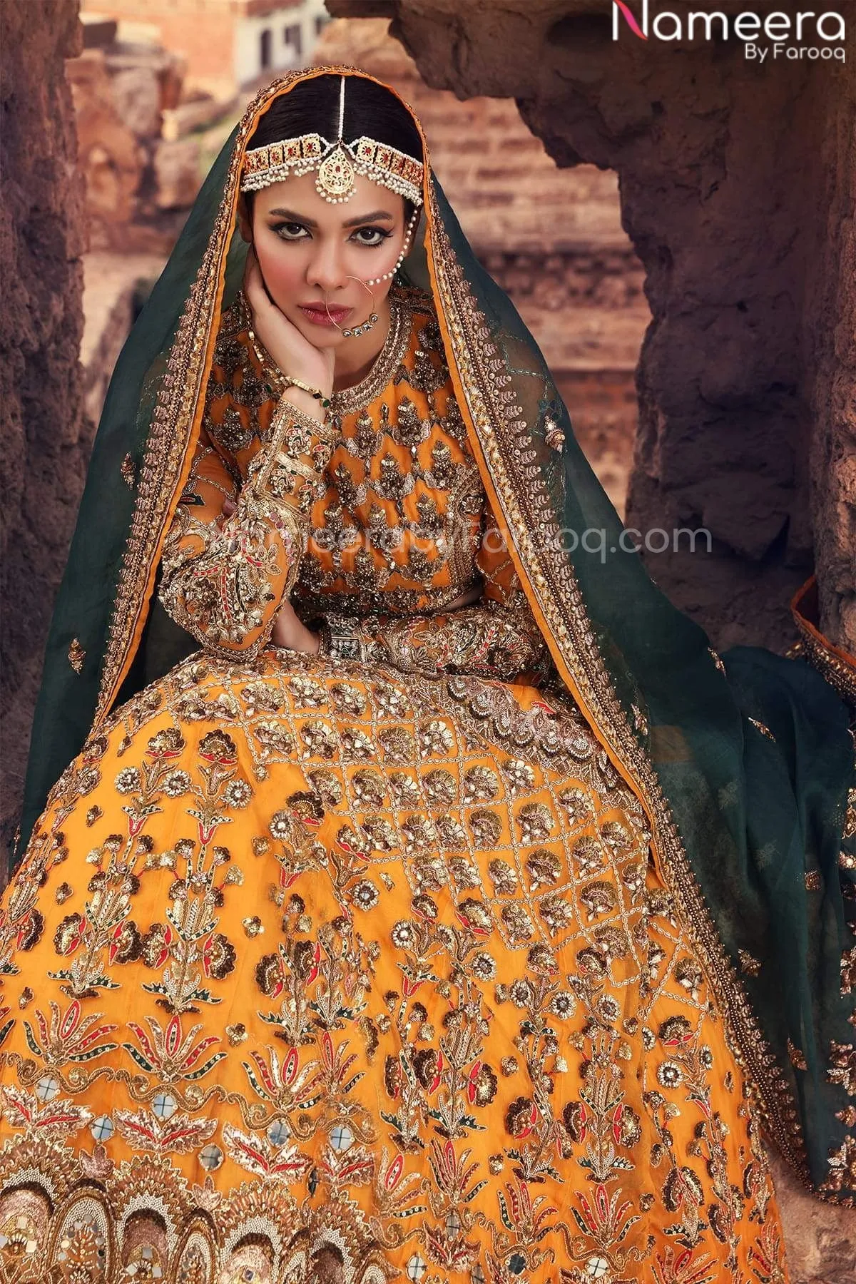 Designer Yellow Lehenga Skirt for Bride's Mehndi #BN861