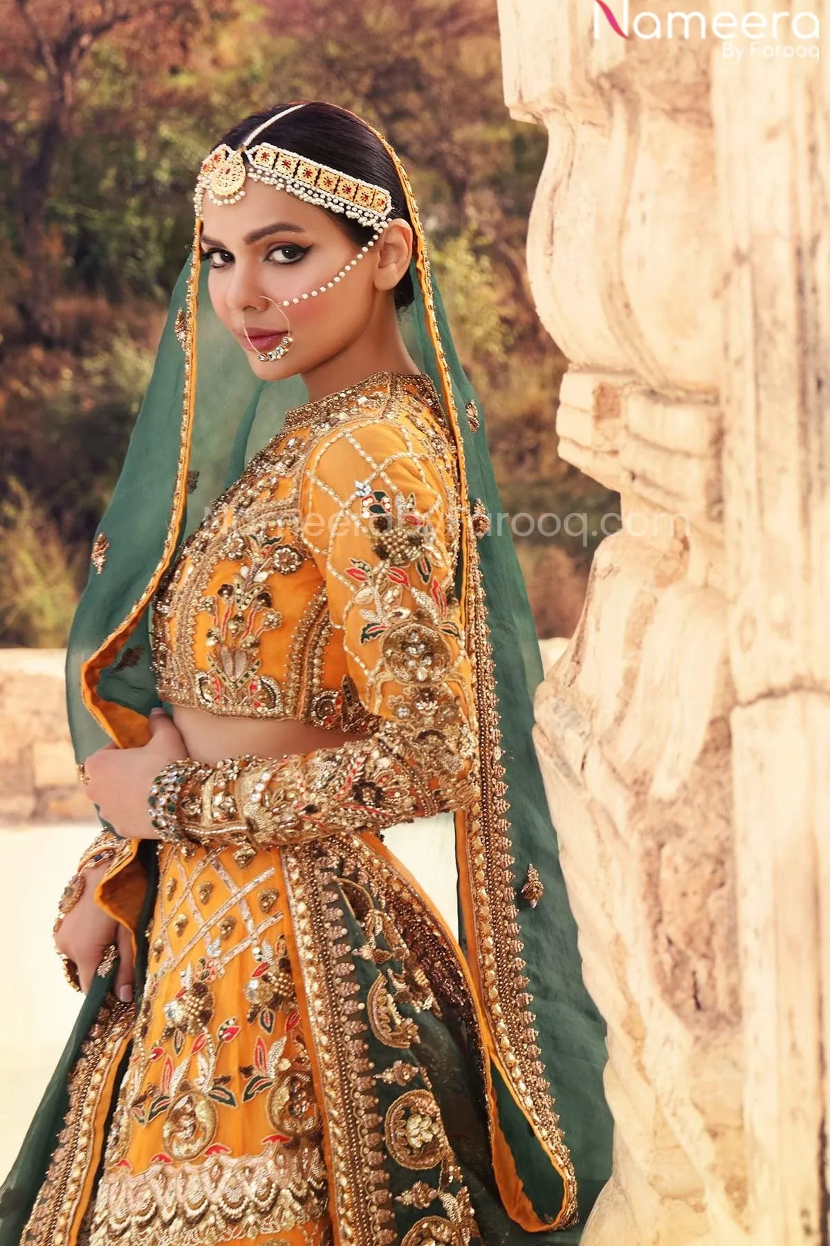 Designer Yellow Lehenga Skirt for Bride's Mehndi #BN861