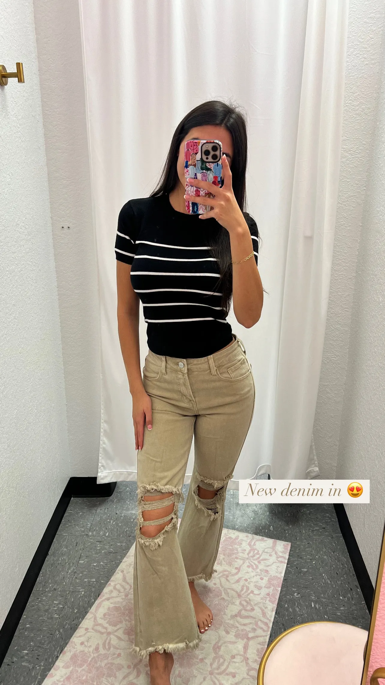 Distressed Straight Pants