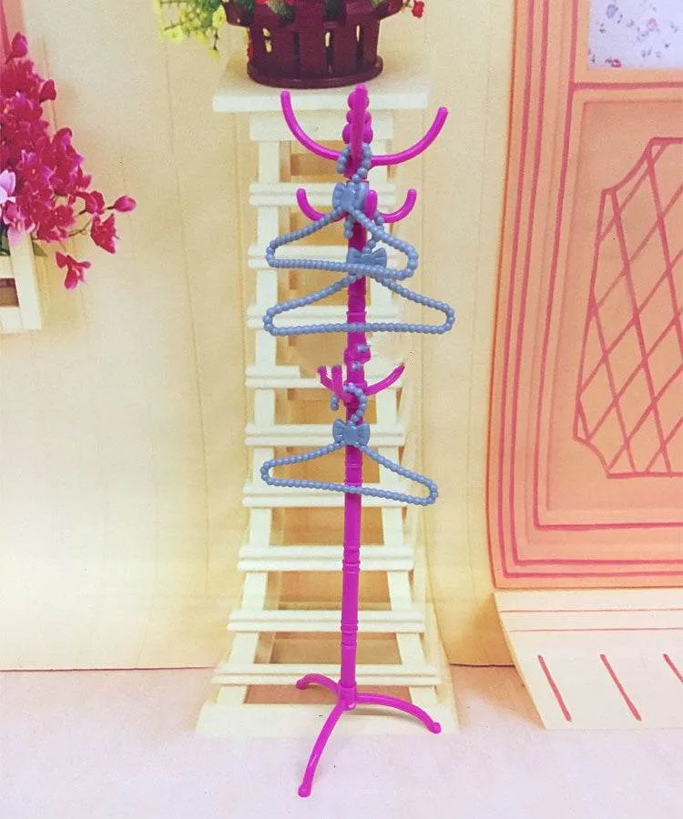 Doll Accessories Silver Gray Hangers 10 Packs