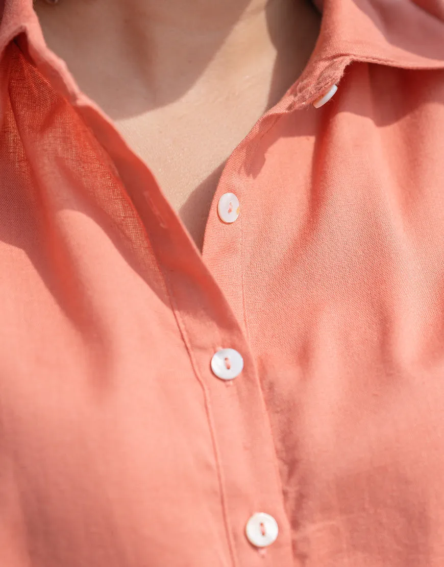 Dusty Peach Shirt Dress
