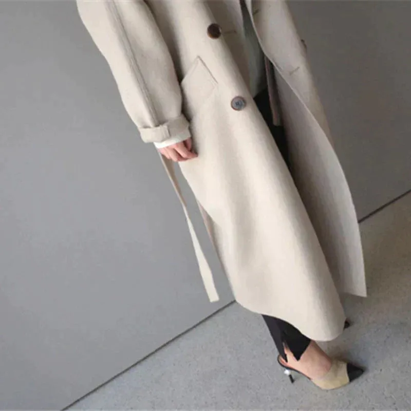 Elena - Manteau long en laine de qualité supérieure