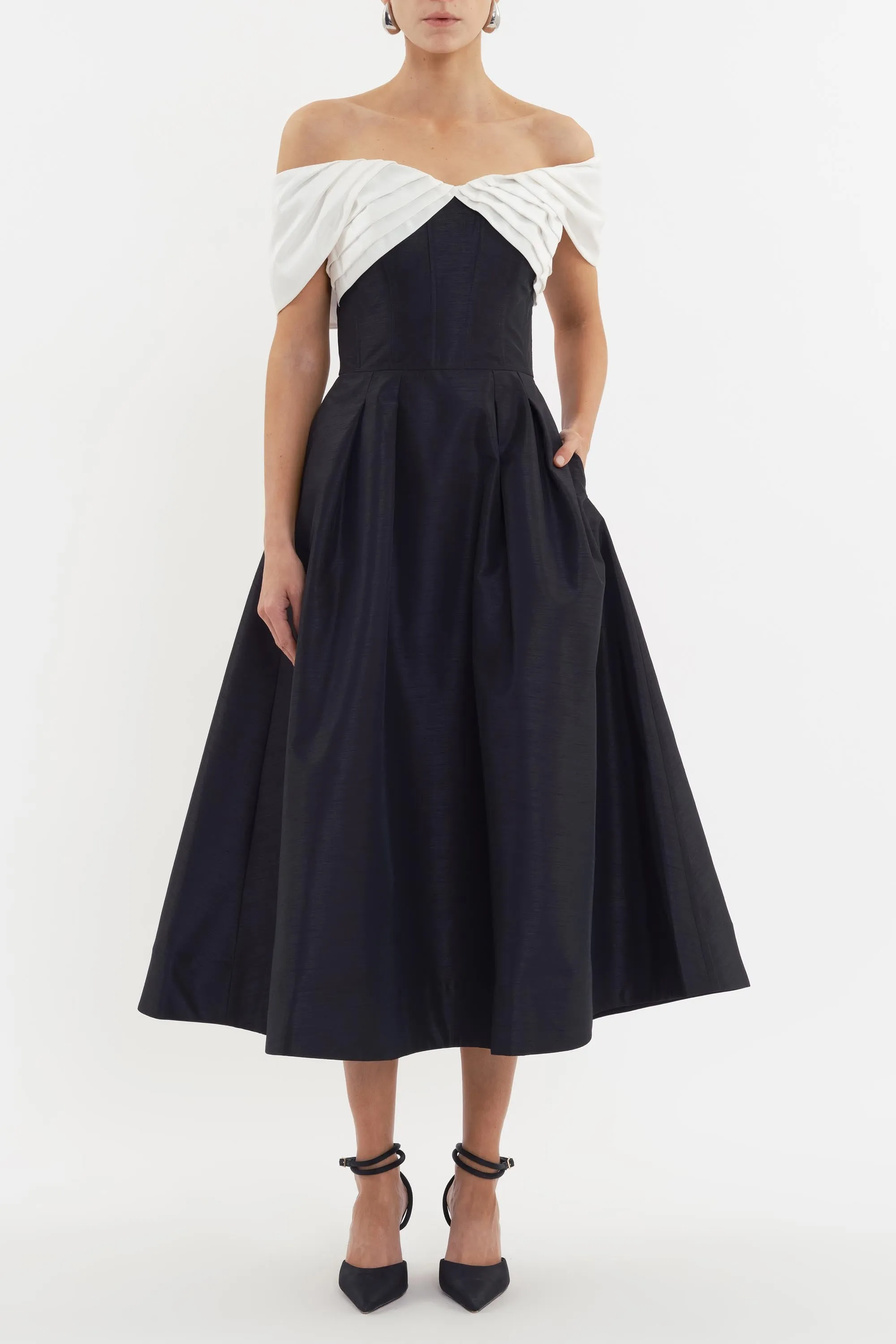 Eliza Off The Shoulder Midi Dress