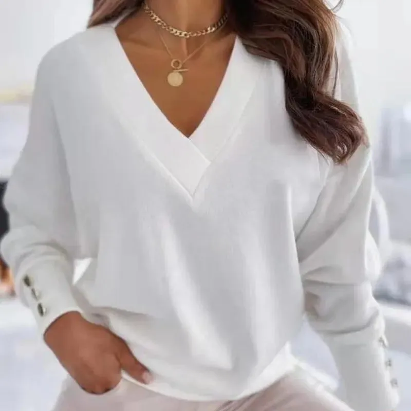 Ellen - Lässiger Frühlings V-Ausschnitt Pullover für Damen