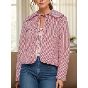 'Elysia' Striped Quilted Jacket