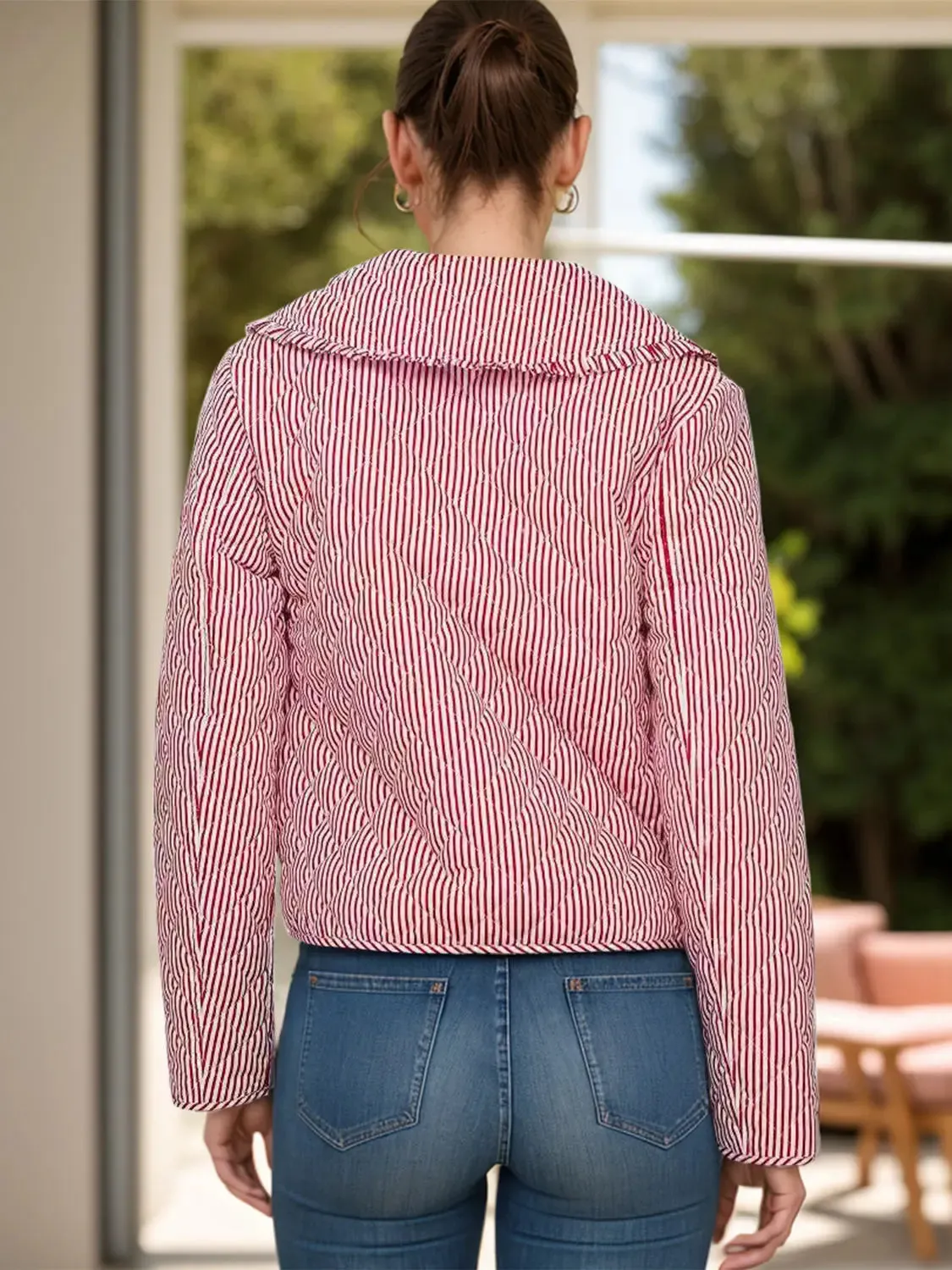 'Elysia' Striped Quilted Jacket