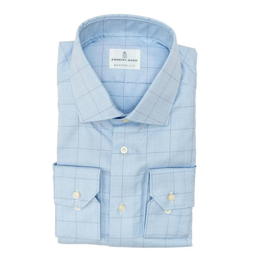 Emanuel Berg Shirt Bright Blue Check