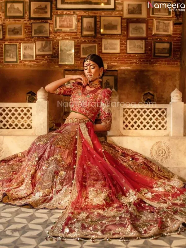 Embellished Designer Peach Bridal Lehenga Choli #BN810