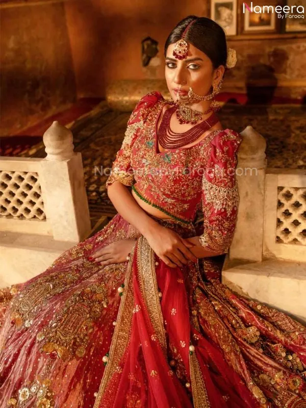 Embellished Designer Peach Bridal Lehenga Choli #BN810