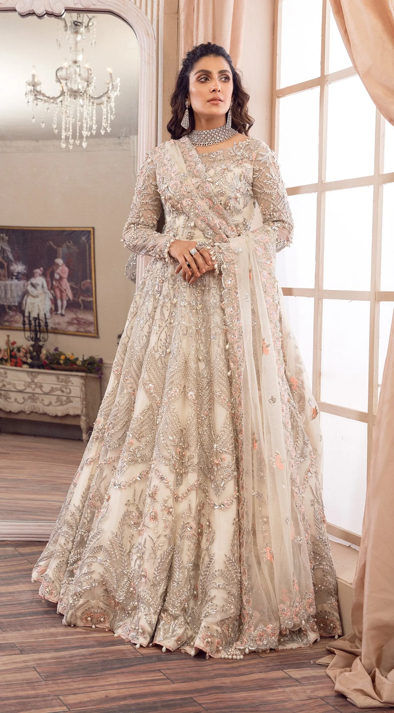 Embellished Pakistani Lehenga Gown Bridal Attire #BN1072