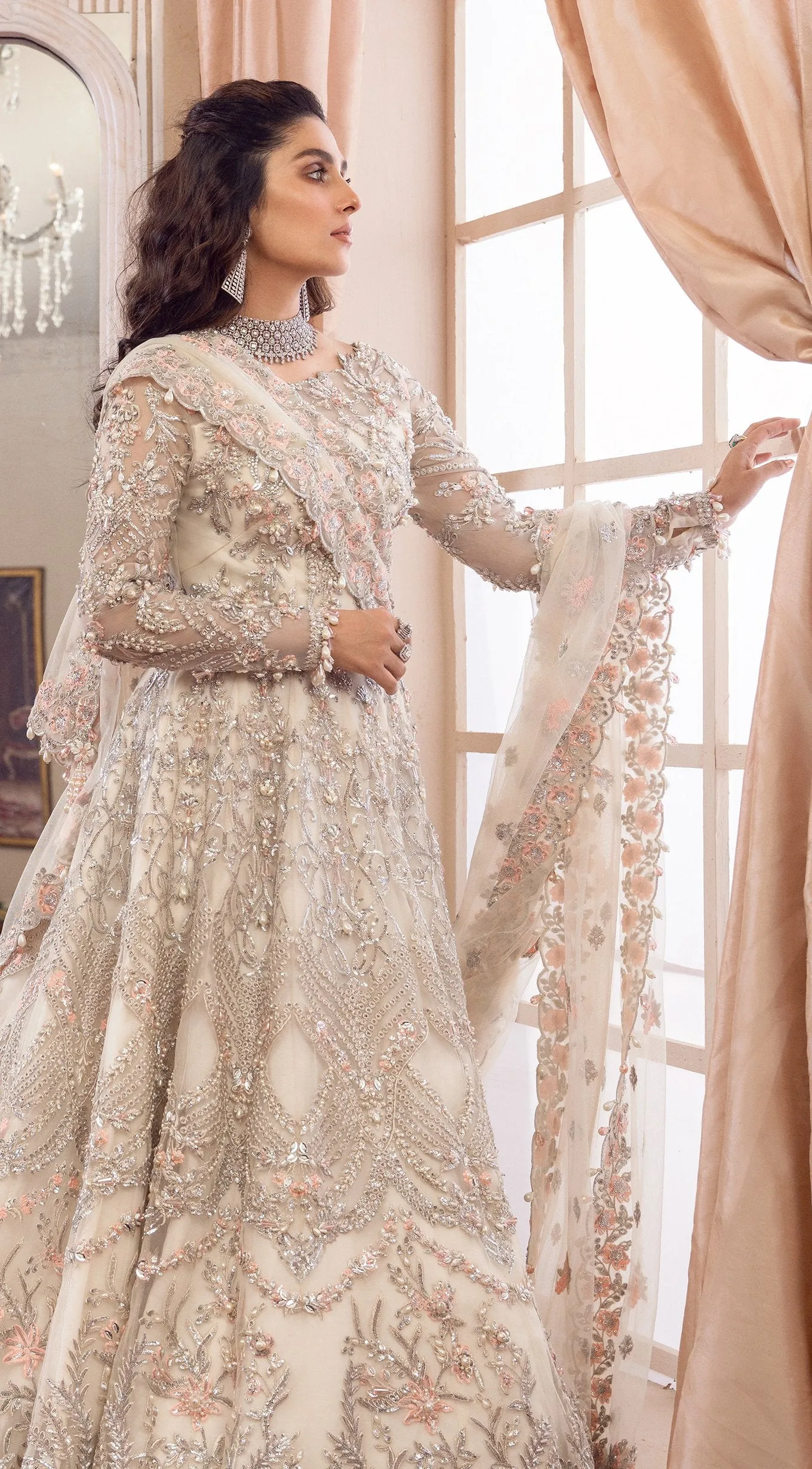 Embellished Pakistani Lehenga Gown Bridal Attire #BN1072