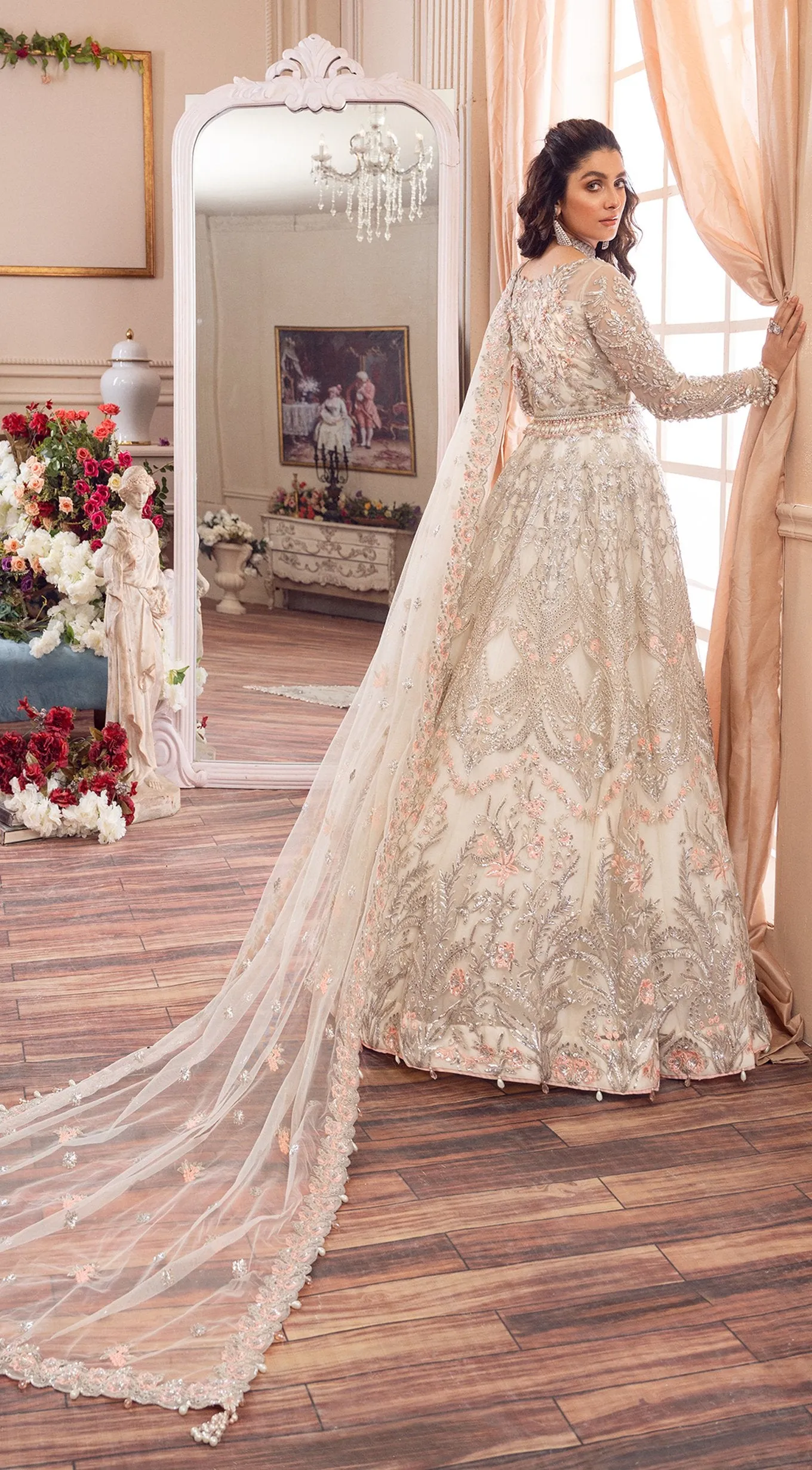 Embellished Pakistani Lehenga Gown Bridal Attire #BN1072